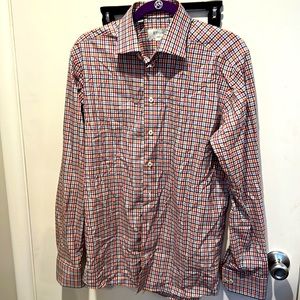 Eton Plaid Button Down Shirt M 39 15.5 Slim. NWOT